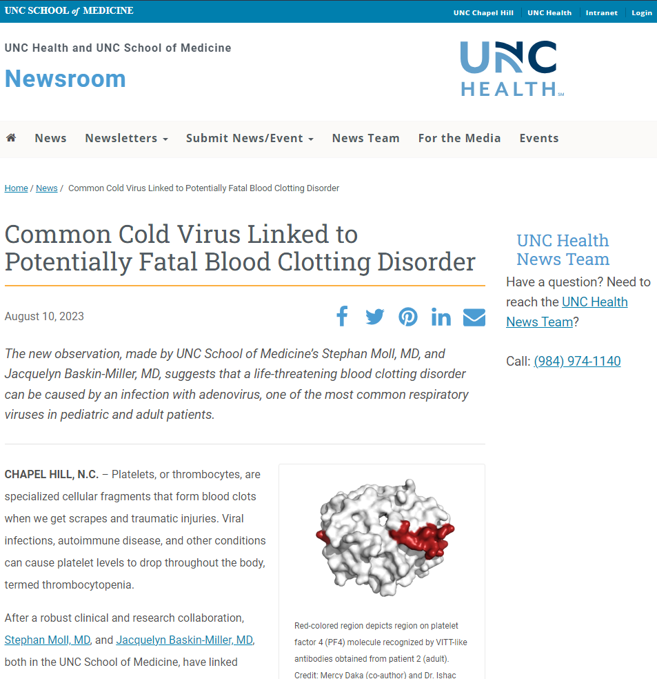 Blood Clots Come From Common Cold