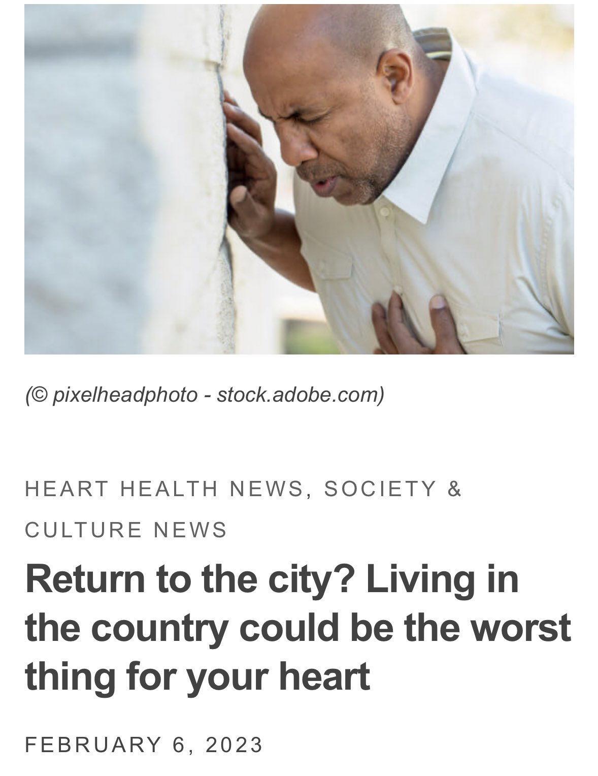 Bro, Country Living Causes Heart Problems!